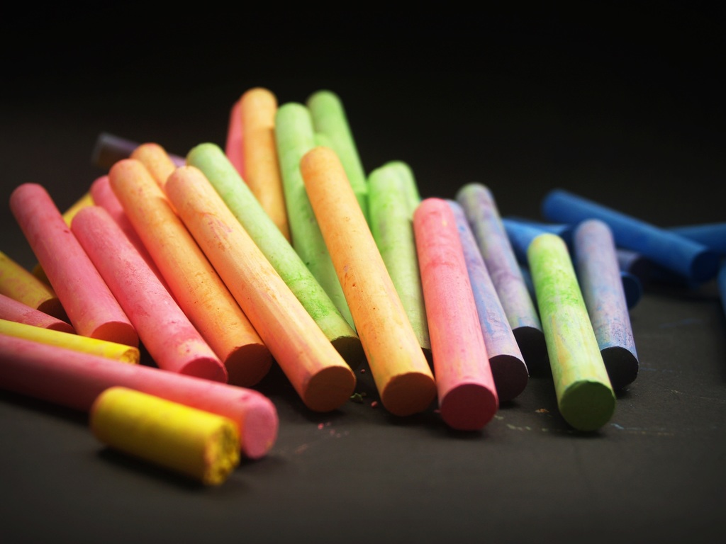 multi-colored chalk